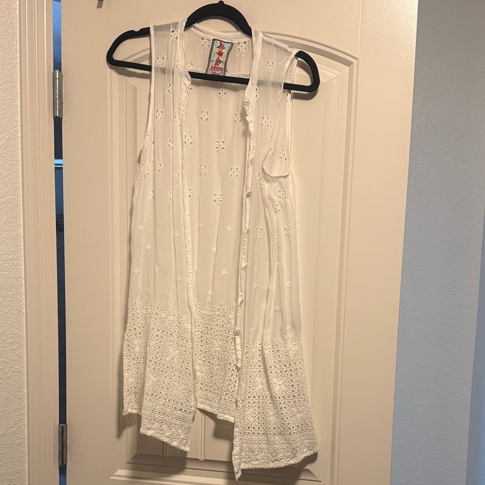 Johnny Was White Sleeveless Tunic